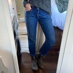 Vintage Levi Strauss Jeans (Ankle-Cropped) with Raw Hem